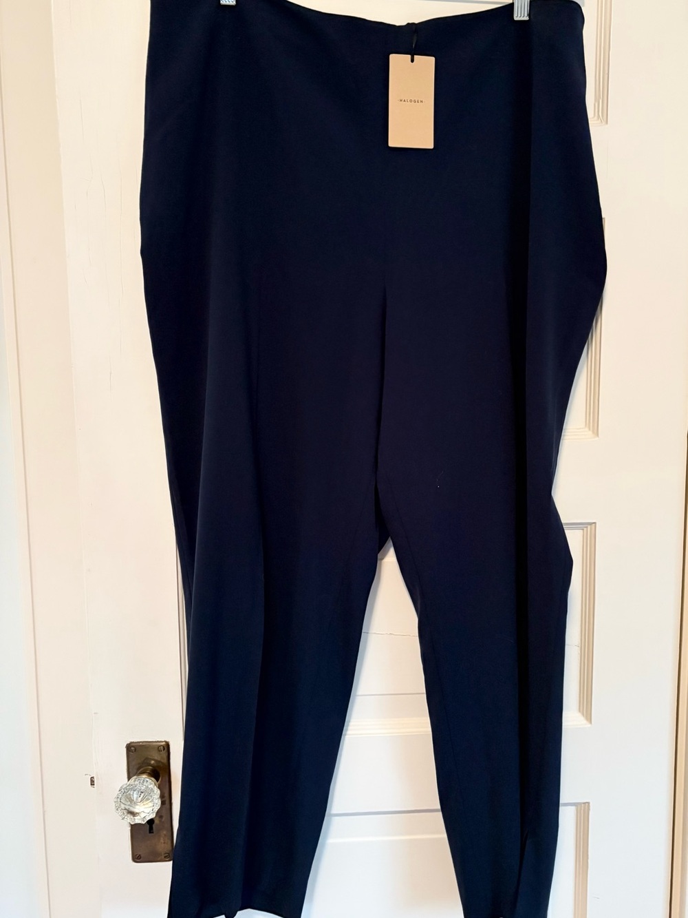 New Plus Size Classic Navy Blue Pants. Halogen For Nordstrom Size 20W Side Zip